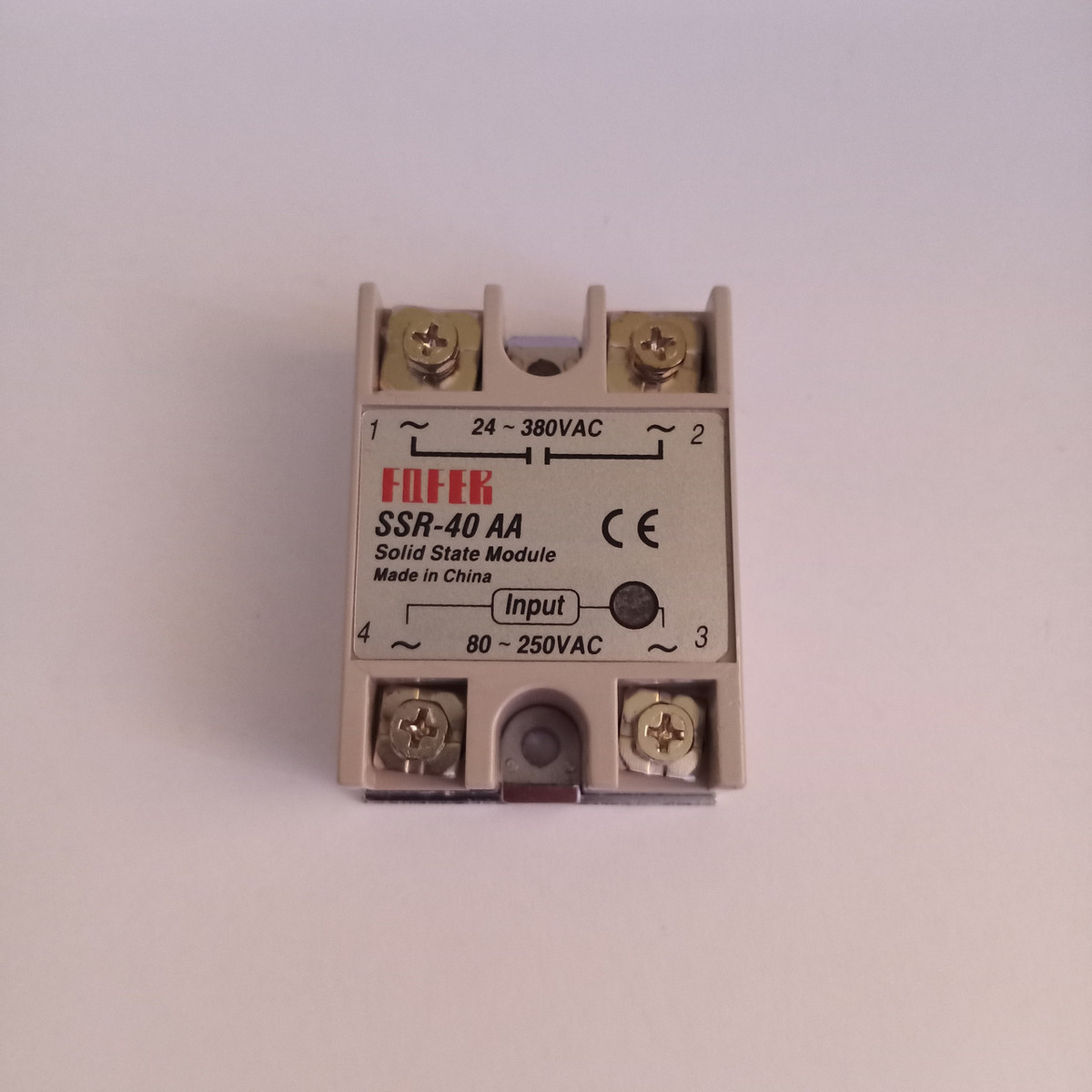 Однофазное твердотельное реле Fqfer (Fotek) SSR-40AA тип AC-AC, Imax 40А 24-380В переменного тока
