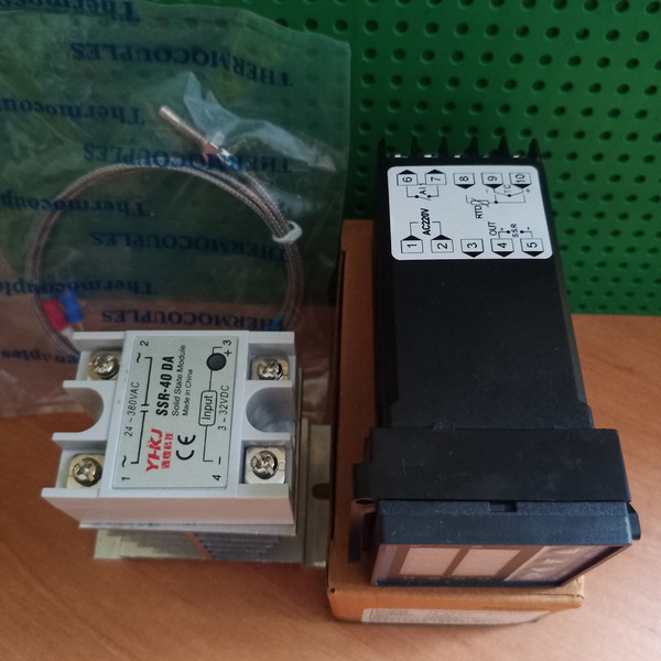 ПИД Контроллер температуры (полная версия) / PID Термоконтроллер REX-C100-FK02-V*AN (комплект). фото 2