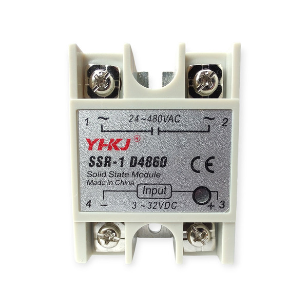 Однофазное твердотельное реле YHKJ SSR-1 D4860 (аналог Fotek SSR-60DA) тип DC-AC,