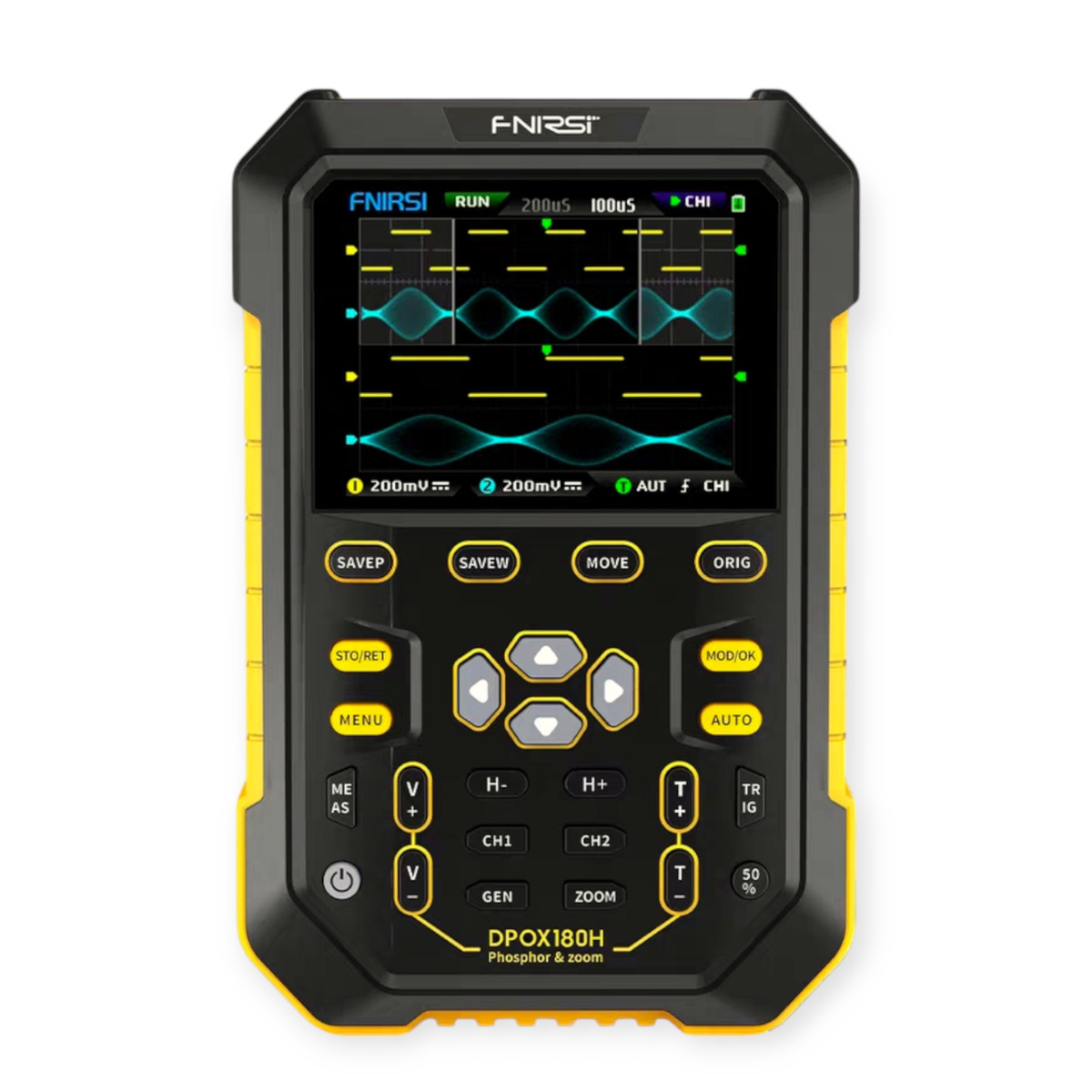 FNIRSI DPOX180H V.2 Портативний двоканальний осцилограф із технологією цифрового люмінофора