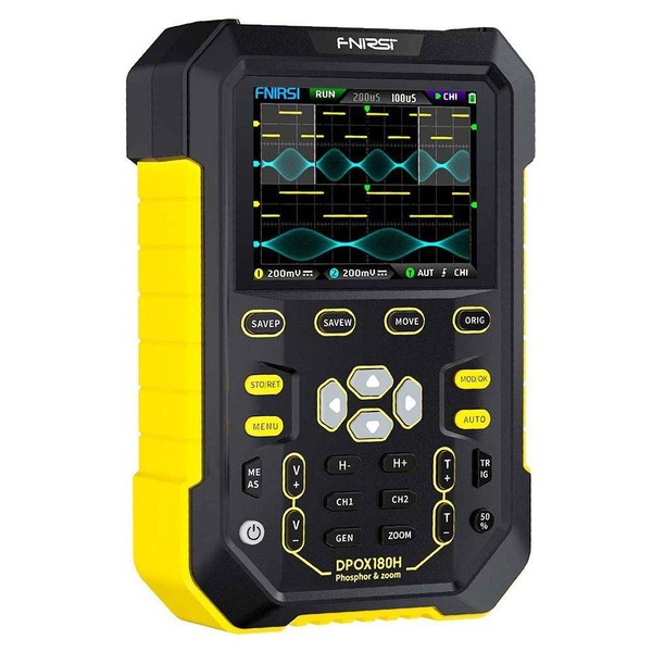 FNIRSI DPOX180H V.2 Портативний двоканальний осцилограф із технологією цифрового люмінофора. фото 4