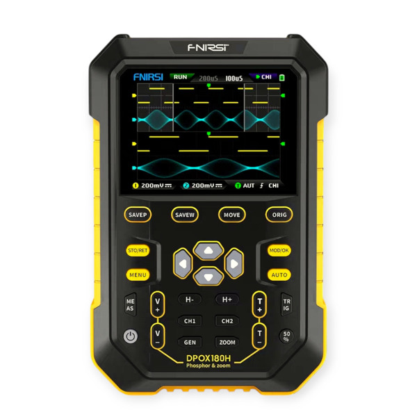 FNIRSI DPOX180H V.2 Портативний двоканальний осцилограф із технологією цифрового люмінофора