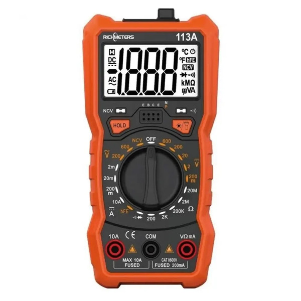 Мультиметр цифровий (тестер) Richmeters RM113A з підсвіткою, магнітом і ліхтариком