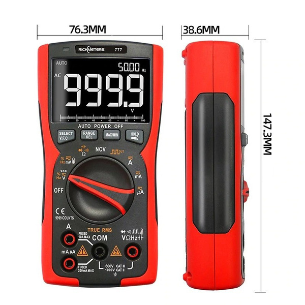 RICHMETERS RM777 True RMS цифровой мультиметр (тестер) 9999 отсчетов с термопарой. фото 4