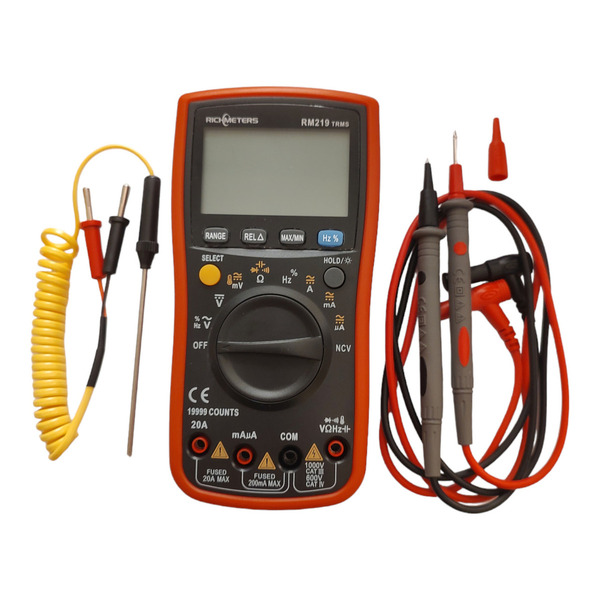 Мультиметр (тестер) цифровой Richmeters RM219 с термопарой True RMS 19999 отсчетов