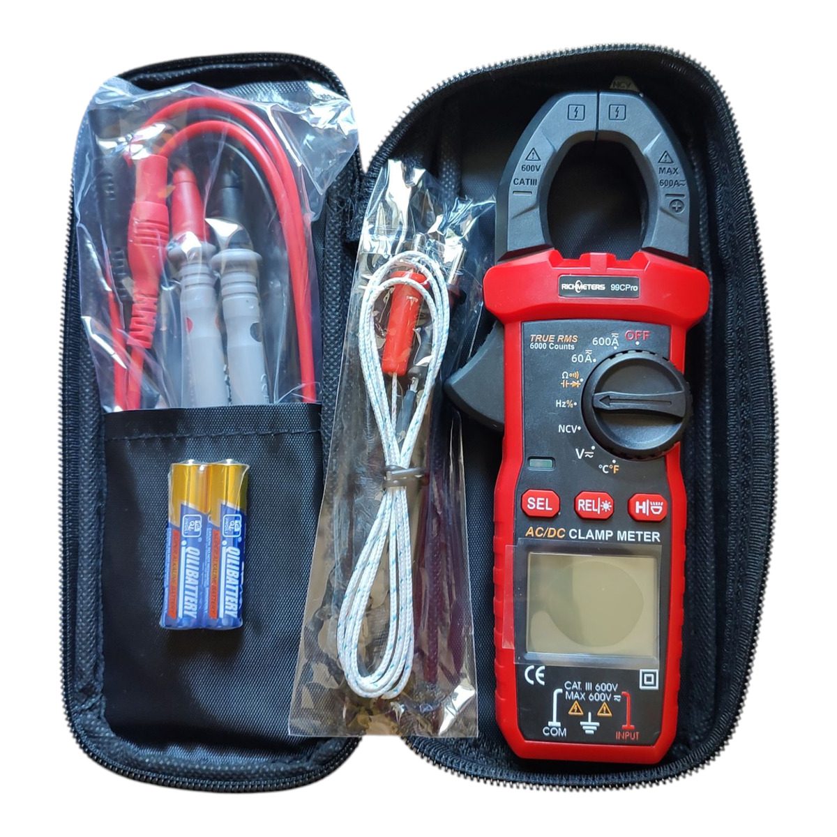 Кліщі струмовимірювальні Richmeters RM99CPro (змінний та постійний струм), 6000 відліків з термопарою. фото 2