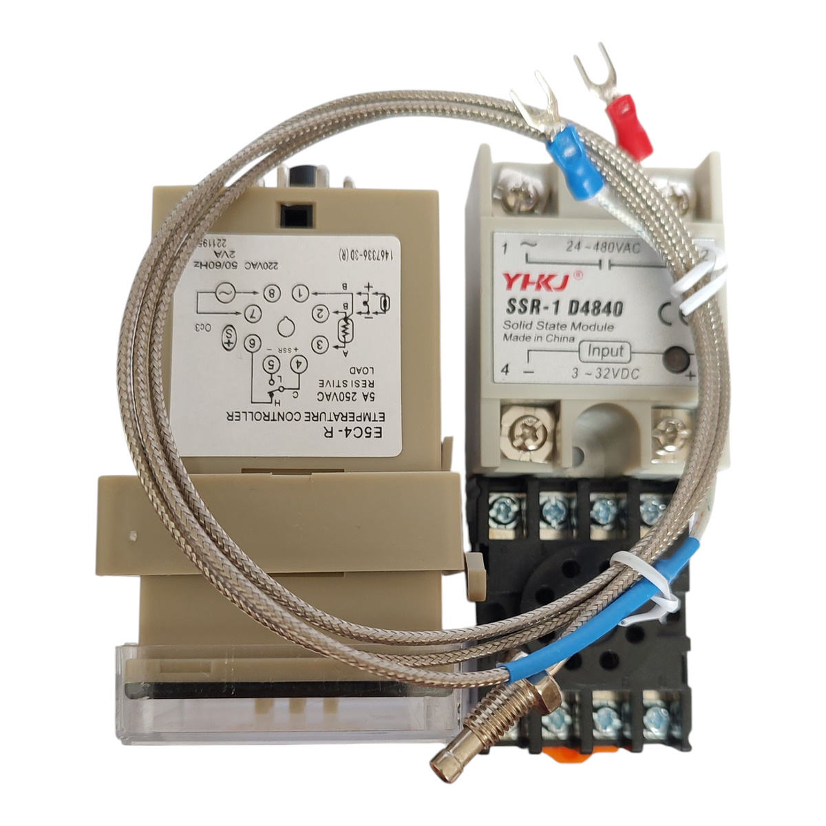 PID Контролер температури 0~399 °С E5C4-R20K з SSR виходом в комплекті з твердотільним реле на 20 А. фото 2