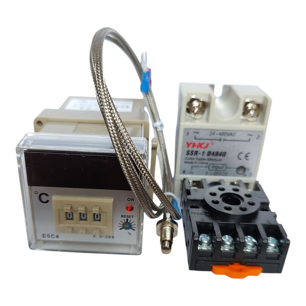 PID Контроллер температуры 0~399 °С E5C4-R20K с SSR выходом в комплекте с твердотельным реле на 20 А