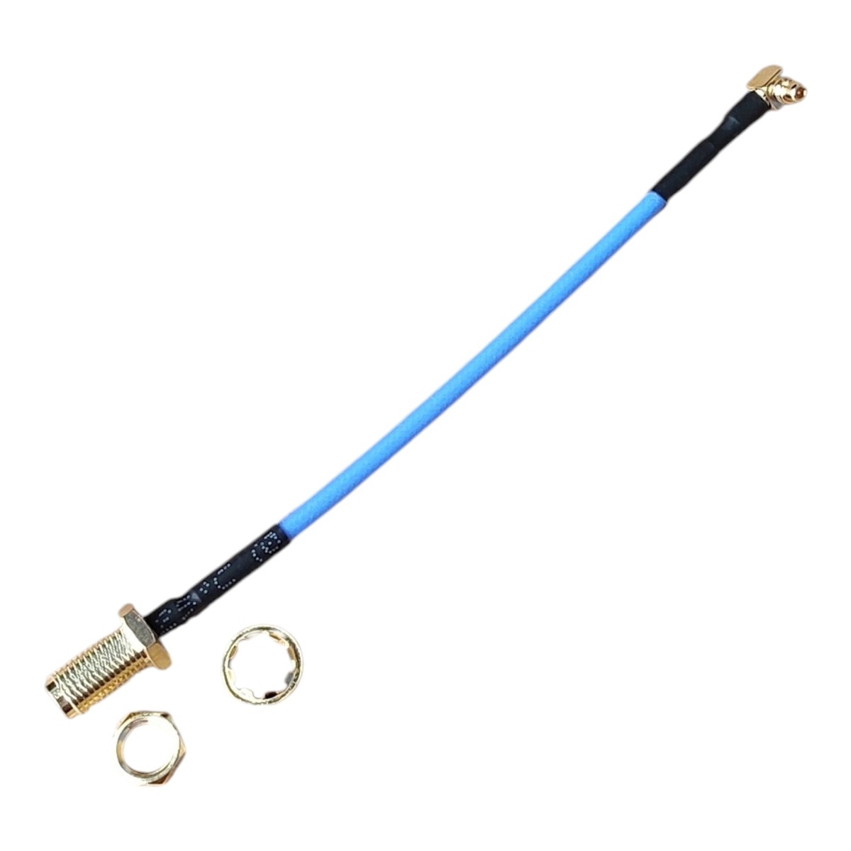 Пігтейл (перехідник) SMA-Female - MMCX-Male кутовий гнучкий кабель TFLEX-405 SS405 довжиною 10 см. фото 2